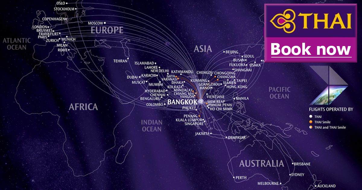 Thai-Airways-International Destinaotions Map